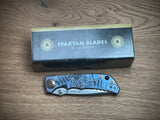 Spartan Blades Harsey Folder ''Plague Doctor'' Blue Titanium, Satin MagnaCut by William W. Harsey (SF5DOCTOR BL)