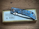 Spartan Blades Harsey Folder ''Plague Doctor'' Blue Titanium, Satin MagnaCut by William W. Harsey (SF5DOCTOR BL)