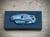 Kizer Cutlery Ki4488AC1 Sheepdog Knives Chris Conaway c01c Clutch Lock Flipper Knife 3.15" S35VN Black Stonewashed Sheepsfoot Blade, Nebula FatCarbon Handles, AXIS/Crossbar Lock