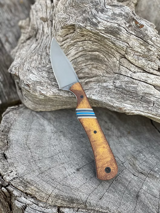 Stainless Scalpel with flying shark micarta scales