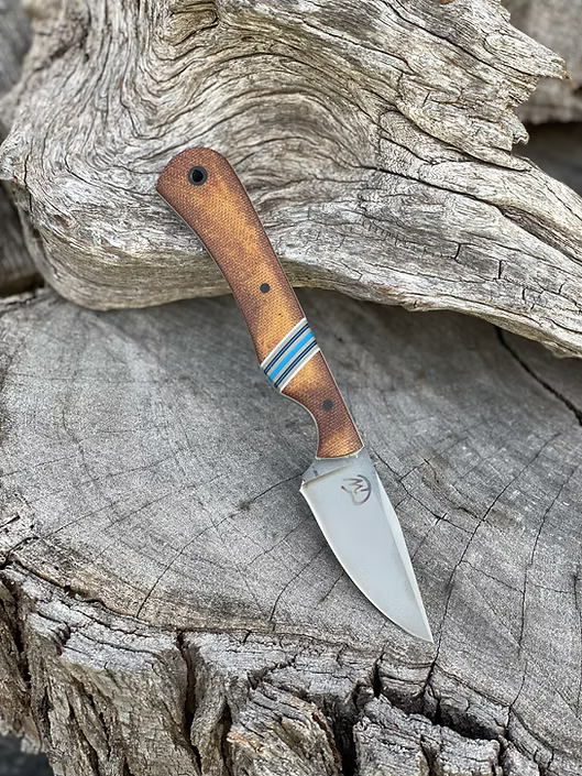 Stainless Scalpel with flying shark micarta scales